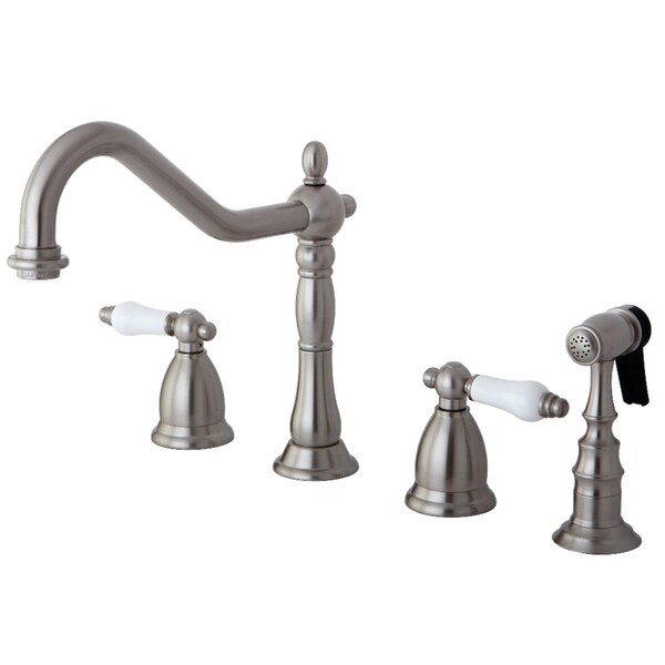 Kingston Brass KS1798PLBS Widespread Kitchen Faucet, Brushed Nickel KS1798PLBS - main
